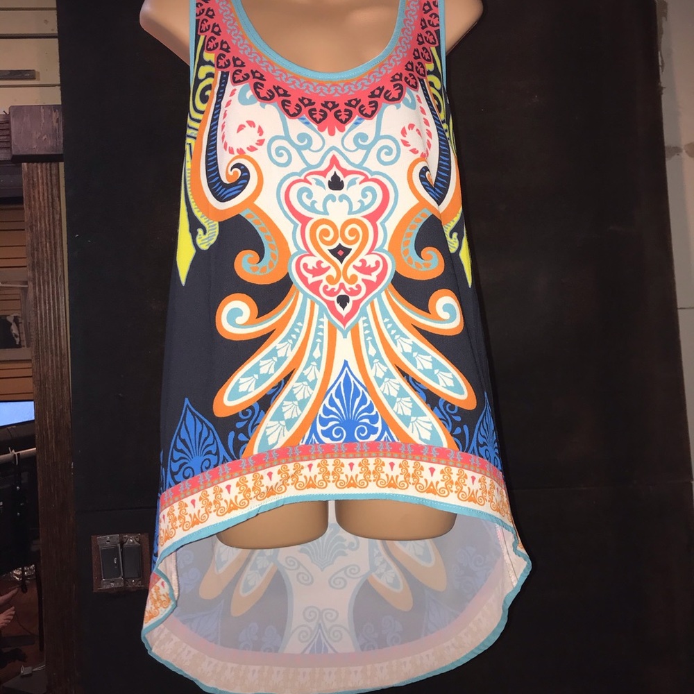 Flying Tomato Tank Damask Design Sz MEDIUM